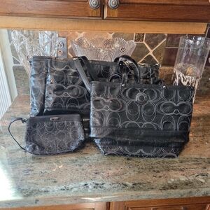 Complete Coach Set In Black Patent Leather